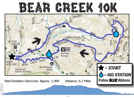 Bear Creek 10K Map